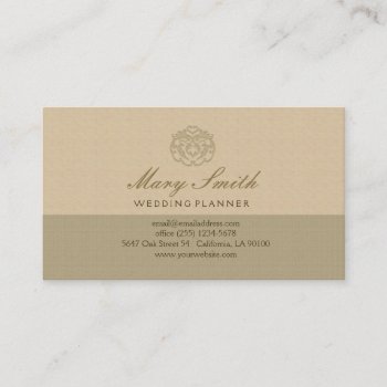Chic Faux Linen Emboss Business Card by ArtbyMonica at Zazzle