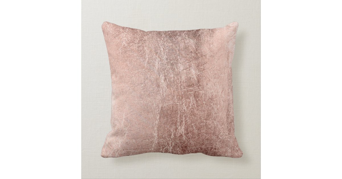 Chic Faux Rose Gold Bride Typography Throw Pillow Zazzle