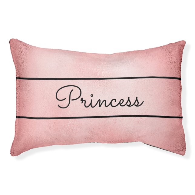 Chic Faux Rose Gold Customized Cat Pet Bed (Front)