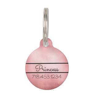Chic Faux Rose Gold Customized Cat Pet ID Tag
