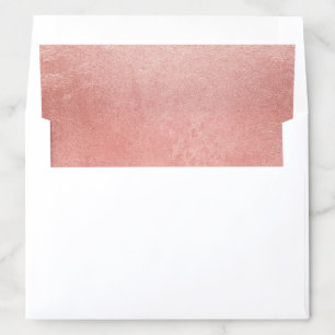 Chic Faux Rose Gold Foil Wedding Envelope Liner