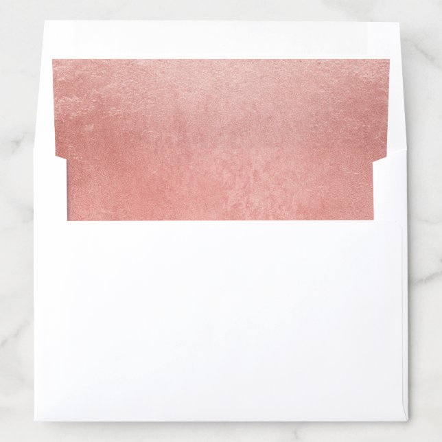 Chic Faux Rose Gold Foil Wedding Envelope Liner (In Envelope)