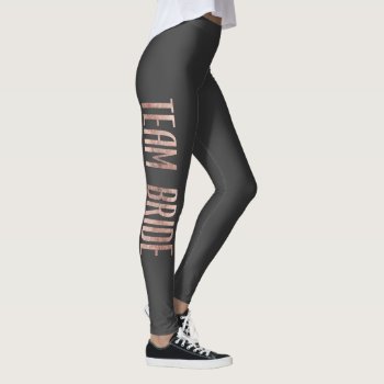 Chic Faux Rose Gold Team Bride Bachelorette Party Leggings by I_Invite_You at Zazzle
