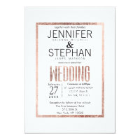 Chic Faux Rose Gold Wedding Invitations