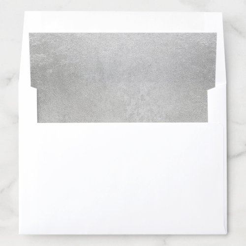 Chic Faux Silver Foil Wedding Envelope Liner