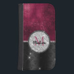 Chic faux Silver Glitter Burgundy Black monogram S Galaxy S4 Wallet Case<br><div class="desc">Pretty chic and elegant girly faux glitter bling in burgundy, black and silver design to create a special unique stylish case to protect your device. Beautiful, modern and cool cover for the trend-savvy and art-loving hip trendsetter. This stylish sophisticated design would be great for girls who enjoy wearing classy sparkly...</div>