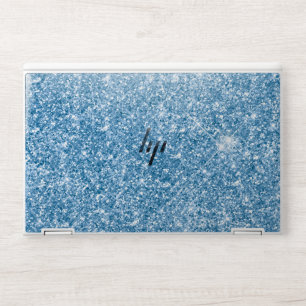 Chic Faux Sparkling Bokeh Baby blue Glitter HP Laptop Skin