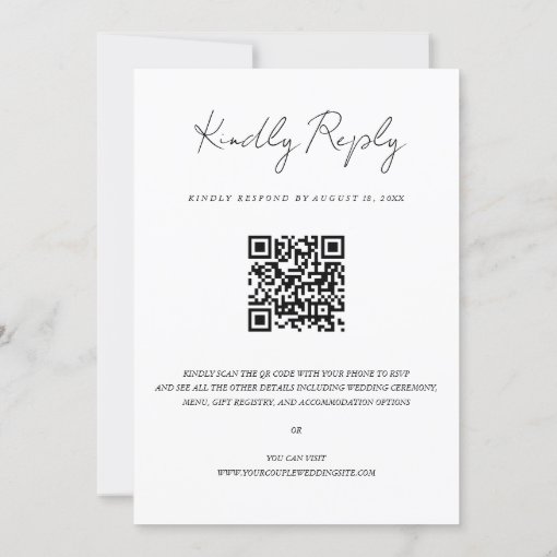 Chic Faux Vellum Effect Photo Wedding QR Code RSVP Invitation | Zazzle