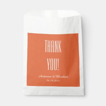 Chic Favor Bags_"thank You" 16 Tangerine Favor Bag by GiftMePlease at Zazzle