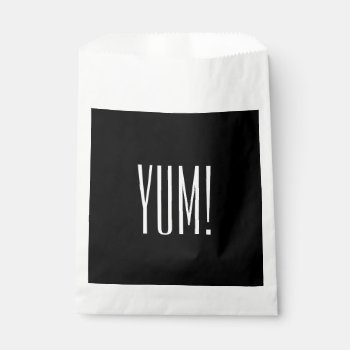 Chic Favor Bags_"yum!" Black/white Favor Bag by GiftMePlease at Zazzle