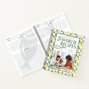 Chic Favorite Recipes Family Photo Lemons Citrus Notebook