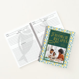 Chic Favorite Recipes Family Photo Lemons Citrus Notebook