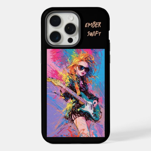 Chic Female Guitar Player Anime  iPhone case