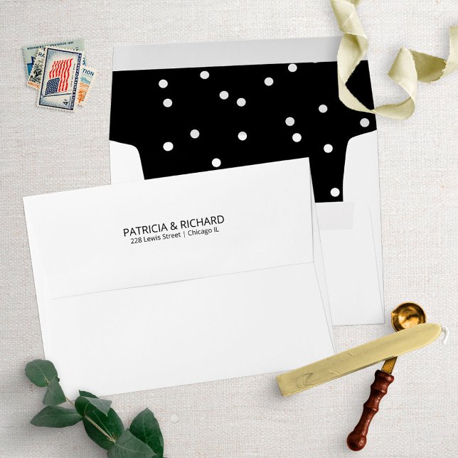 Chic Festive Confetti Pattern Wedding Invitation Envelope (Creator Uploaded)