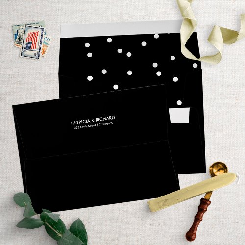 Chic Festive Confetti Pattern Wedding Invitation Envelope
