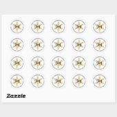 Chic Festive Snowflake Custom Return Address Classic Round Sticker (Sheet)