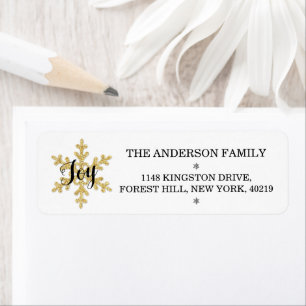 Chic Festive Snowflake Custom Return Address Label