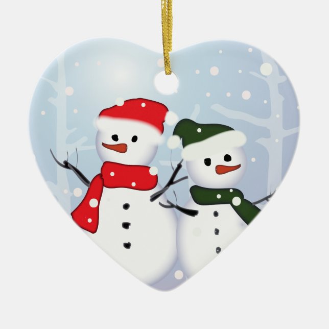 chic festive xmas evergreen Christmas Tree Ceramic Ornament (Front)