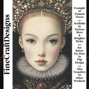 Chic Fictional Queen Princess Woman BG6 Decoupage Tissue Paper