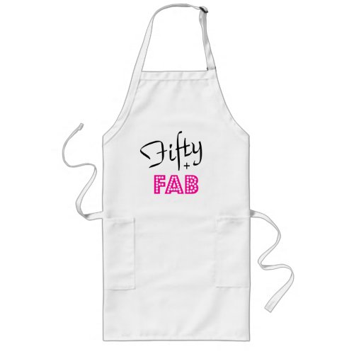 Chic Fifty  FAB Typography 50th Birthday Long Apron