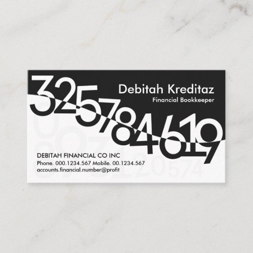 Chic Financial Numbers Wave Business Card