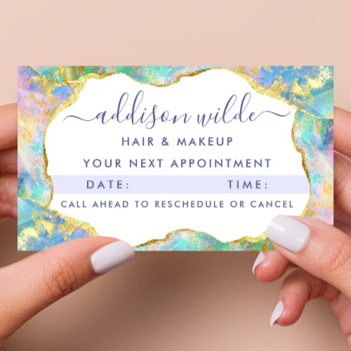 Chic Fire Opal Rainbow Business Appointment Card
