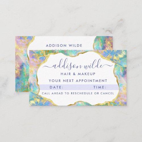 Chic Fire Opal Rainbow Business Appointment Card