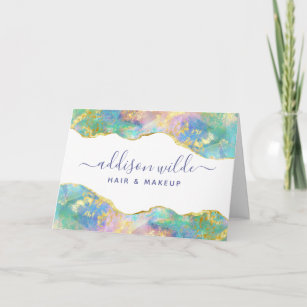 Chic Fire Opal Rainbow Business Thank You Card