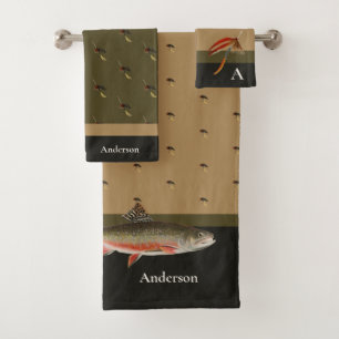 Chic Fishermen's Fly fishing and Trout Bath Towel Set