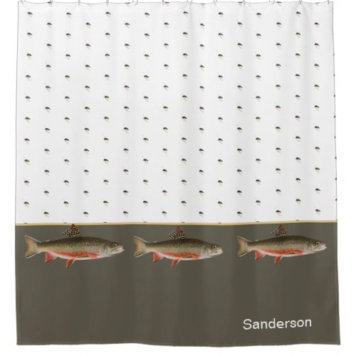 Chic Fishermens Fly fishing and Trout Bathroom  Shower Curtain