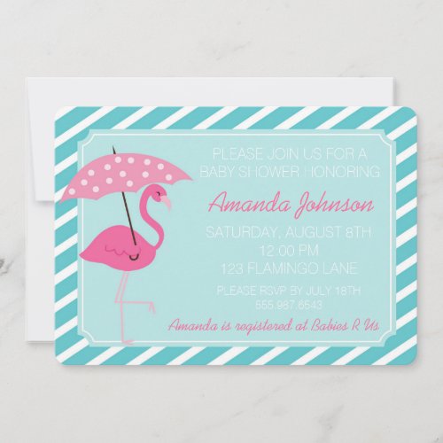 Chic Flamingo Baby Shower Invitation