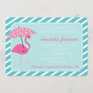 Chic Flamingo Baby Shower Invitation