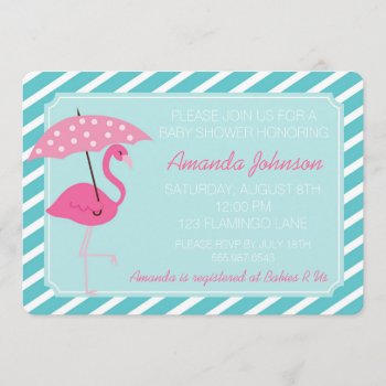 Chic Flamingo Baby Shower Invitation by brookechanel at Zazzle