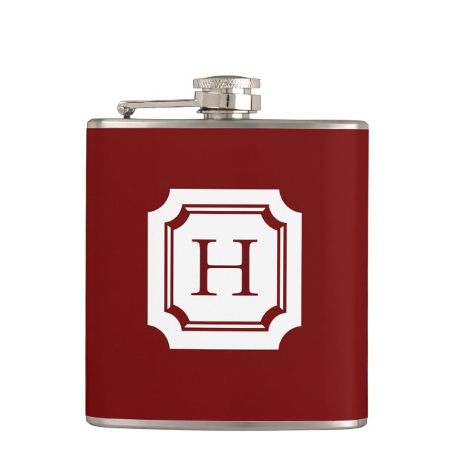 CHIC FLASK_18 RED WITH CLASSIC MONOGRAM HIP FLASK (Front)