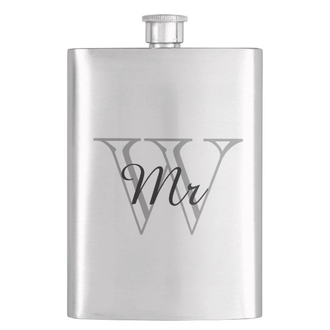 CHIC FLASK_"Mr" ON MONOGRAM Hip Flask (Front)