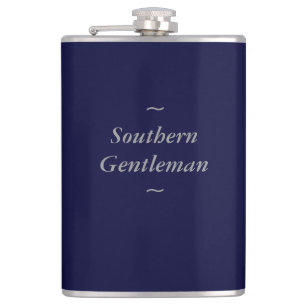 CHIC FLASK_"Southern Gentleman" GRAY ON NAVY Flask