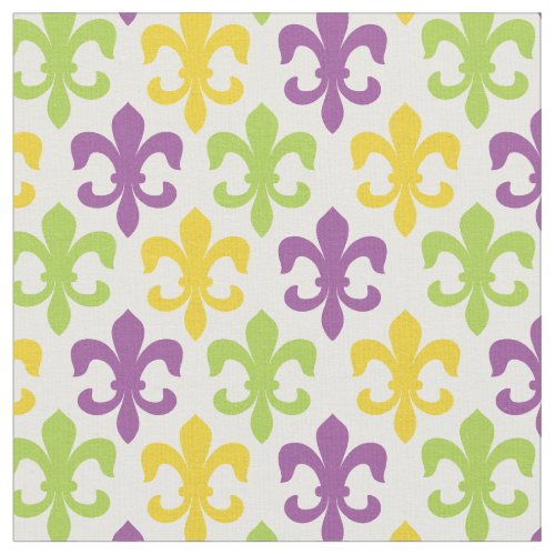 Chic Fleur De Lis Mardi Gras Pattern Fabric