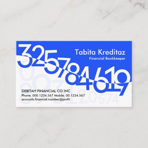 Chic Floating Financial Numbers Wave Business Card