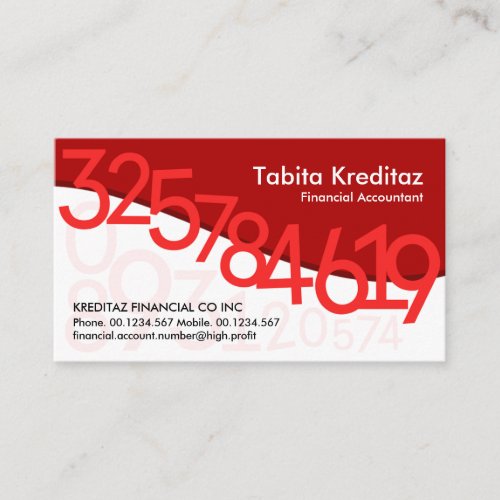 Chic Floating Numbers Wave Business Card