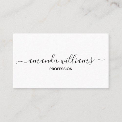Chic Floating Script Calligraphy social media Business Card