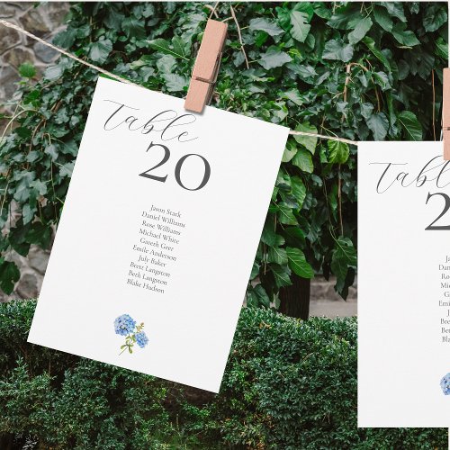 Chic Floral All_in_One Table Number  Seating Card