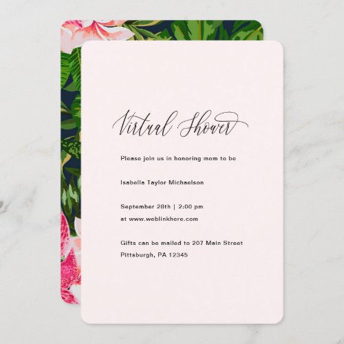 Chic Floral and Greenery Virtual Baby Shower Invitation