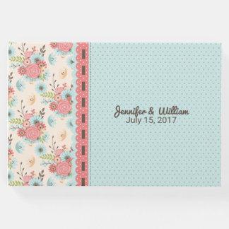 Chic Floral and Polka Dot Wedding Guest Book