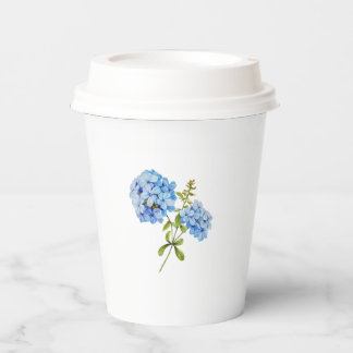 Chic Floral Blue Hydrangea Event Wedding Paper Cups