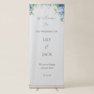 Chic Floral Blue Hydrangea Event Wedding Sign