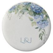 Chic Floral Blue Hydrangea Monogram Event Wedding Chocolate Covered Oreo (Front)