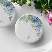 Chic Floral Blue Hydrangea Monogram Event Wedding Chocolate Covered Oreo