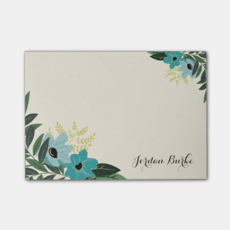 Chic Floral Border Monogram Post-it® Notes
