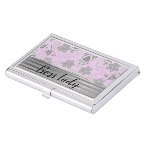 Chic Floral Boss Lady   Business Card Case