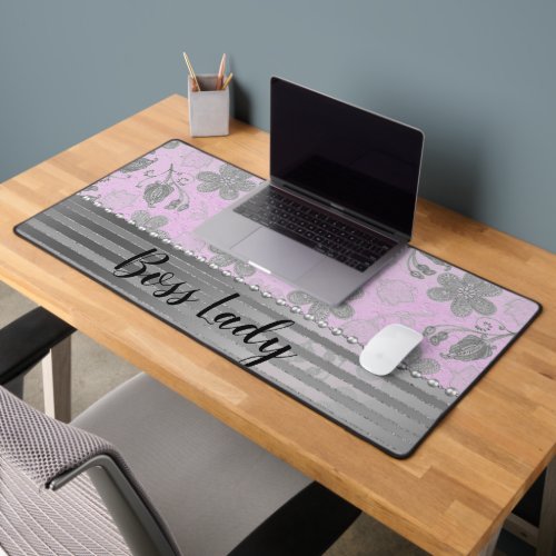 Chic Floral Boss Lady   Desk Mat